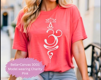 Camiseta símbolo de respiração, camiseta de ioga, camiseta de mãe de ioga, camiseta motivacional unissex inspiradora, meditação, respiração om, símbolo de respiração sânscrito