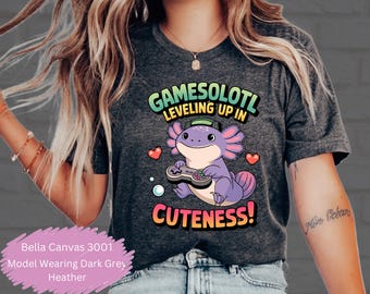 Camiseta divertida de axolotl, camisetas gráficas de axolotl para juegos, camisetas de axolotl para niños, camiseta divertida de axolotl, regalo de axolotl para niños, camiseta unisex (MÁS COLORES)