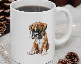 Boxer dog Mug,Adorable Boxer doggy gift mug,watercolour dog lover mug 11 oz  US