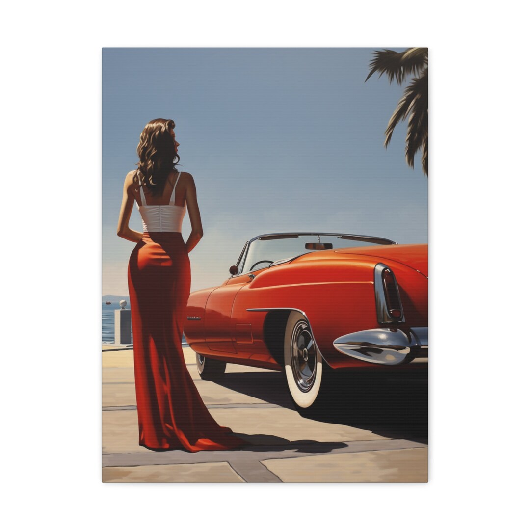 Girl and Car Jack Vettriano Style Classic Cars Stylish Etsy