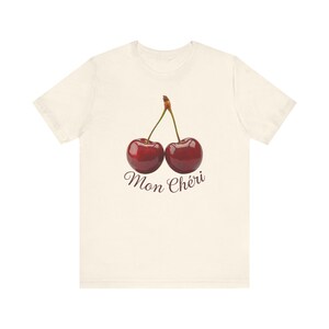 Cherry Coquette Shirt, Mon Cheri Cherry Shirt, Y2K Red Cherries Graphic T-Shirt, Trendy Cherry TShirt for women, Cherry Bomb 90s 2000s Tee image 4