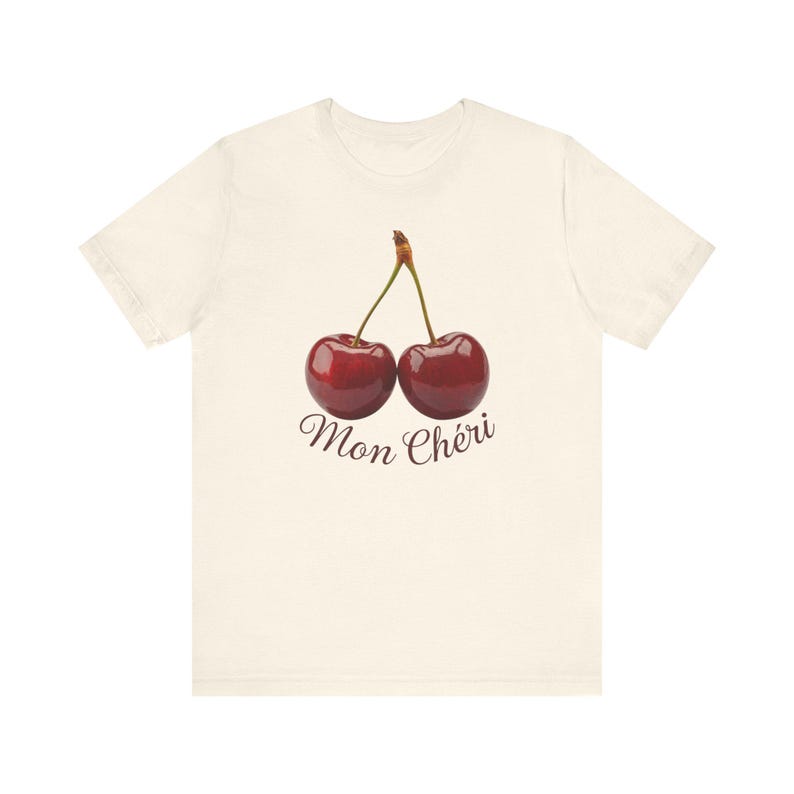 Cherry Coquette Shirt, Mon Cheri Cherry Shirt, Y2K Red Cherries Graphic T-Shirt, Trendy Cherry TShirt for women, Cherry Bomb 90s 2000s Tee image 4