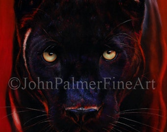 Black Panther Picture Greeting card from my painting of a Black Panther