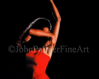 Flamenco-Tänzerin Bild, Flamenco-Tänzerin Gemälde, Flamenco-Druck von meinem original Pastell Gemälde von Ines Arrubla.