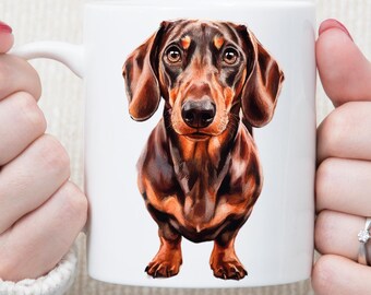 Dachshund Dog Lover Mug Beautiful Dachshund Mug Dachshund Mug Gift Dachshund Portrait for dog lover Dog Mamma Christmas gift 11 & 15oz  mug