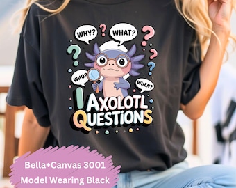 Cute Axolotl T-Shirt Axolotl Graphic Tees, Kids Axolotl Shirts, Funny Axolotl Tee, Axolotl Gift for Kids, Axolotl Unisex Shirt (MORE COLORS)