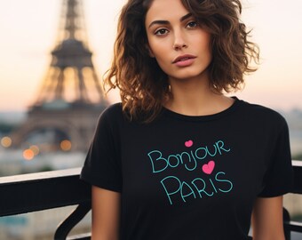 Paris Shirt French TShirt Gift For Paris Lover Parisian TShirt Gift,Chic Paris Girl T-Shirt, Paris Vacation Shirt France Lover (More colors)