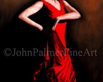 Flamenco Dancer Picture Greeting Card, Flamenco Dancer Picture, Flamenco Painting, Flamenco Fire - from my painting of a Flamenco dancer