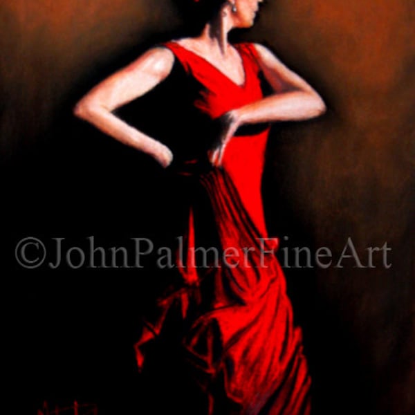Flamenco Dancer Picture Greeting Card, Flamenco Dancer Picture, Flamenco Painting, Flamenco Fire - from my painting of a Flamenco dancer