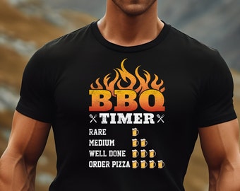 Funny BBQ Timer Shirt Gift BBQ Tshirt Father's Day Gift, Barbeque Tee Shirt Gift Dad Joke BBQ T-shirt Gift For Father's Day Dad Birthday Tee