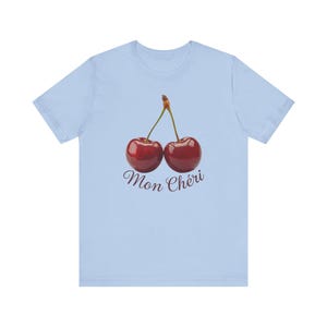 Cherry Coquette Shirt, Mon Cheri Cherry Shirt, Y2K Red Cherries Graphic T-Shirt, Trendy Cherry TShirt for women, Cherry Bomb 90s 2000s Tee image 10
