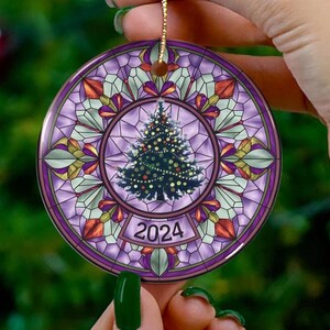 Christmas 2024 Ornament, Gift Christmas Ornaments 2024, Heirloom Gift Keepsake, Round Ceramic Ornament, Gift Exchange, Gift Idea, Xmas Tree