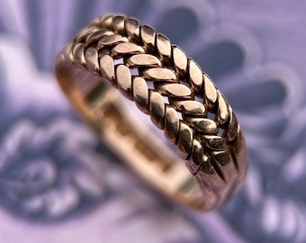 Antiker Viktorianischer 9k Rosegold Halterring • 1891 • Größe 5,75