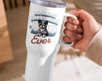 Coolste Frenchie papa ooit reismok Tumbler, beste Frenchie hond papa ooit, beste Frenchie Bulldog papa ooit, Vaderdagcadeau, hondenliefhebber cadeau,