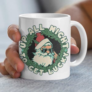I Do It For The Ho&#39;s Coffee Mug, Funny Santa Coffee Mug, Christmas Santa Sweater, Christmas Holiday Mug, Christmas gift, Ugly Christmas