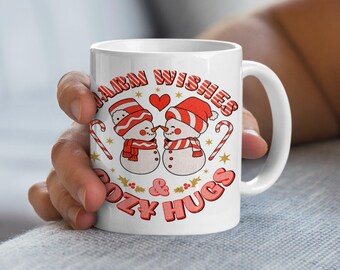 Lustiger Weihnachtsbecher, lustiger Rentierbecher, geheime Weihnachtsmann Geschenk, Feiertagskaffeetasse, weißer Elefant Geschenk, hässliche Pullover-Partyschale, Weihnachtsgeschenk