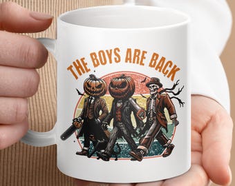 Vintage Horror Movie ceramic mug, Spooky Season ceramic mug, Vintage Movie ceramic mug, Retro Halloween Pumpkin mug, Cute Halloween Costume