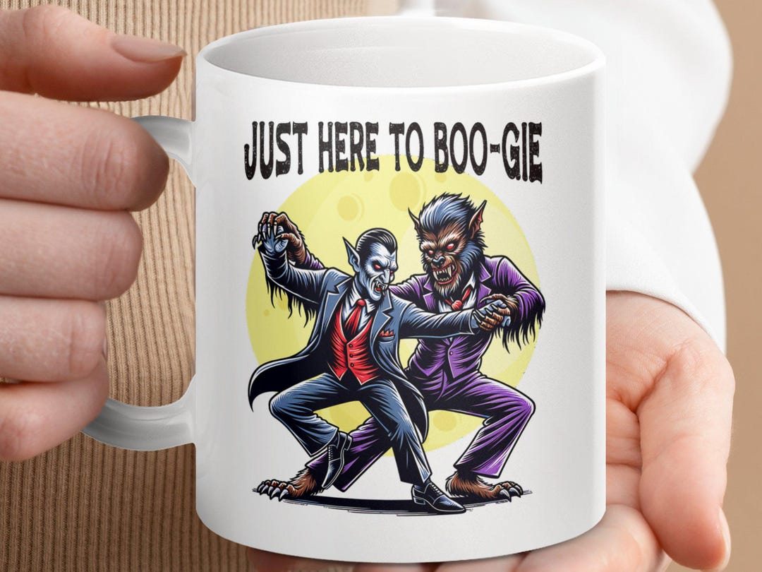 Monster Mash Ceramic Mug, Spooky Season Ceramic Mug, Dancing Skeleton ...