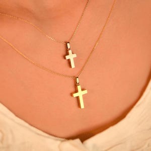 14K Solid Gold Cross Cremation Pendant, Human Ash Holder Cross Necklace, Memorial Keepsake Jewelry, Remembrance Gift, Necklace for Ashes