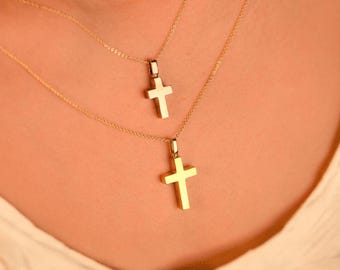 14K massivt guld korskremeringshalsband, personligt urnhänge, askminnessak, smycken för husdjur eller människor, personligt minnessak
