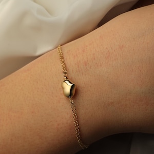 14k Echtgold Feuerbestattung Aschehalter Armband, immer in meinem Herzen Armband, Gedenkschmuck für Papa, Mama, Manschette für den Verlust von geliebten Personen