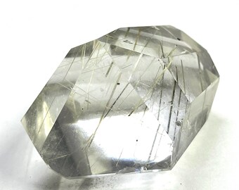 Gouden rutielkwarts gepolijst groot ruw kristalgewicht.