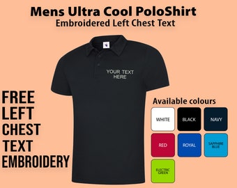 Embroidered polo shirt. Personalised sports polo shirt. workwear polo top. Free text embroidered. logo embroidered polo, custom polo shirt.