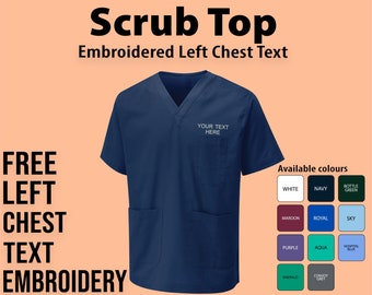 Personalised Embroidered Scrub, Personalised Tunic with logo, Hospital Scrubs Personalised, Medical and Healthcare scrubs.