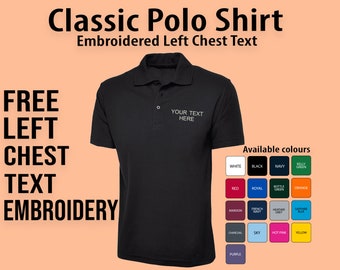 Polo bordado. Polo personalizado. polo de ropa de trabajo. Texto libre bordado. Polo con logo bordado, polo personalizado.