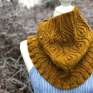 Knitting Pattern: Nouverie Cowl | Instructions to knit Art Nouveau inspired cowl with bobbles & ruffle (ENGLISH ONLY)