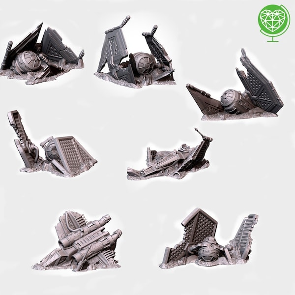 Tabletop Terrain - Crashed spaceships - Star Wars Legion - Txarli Factory