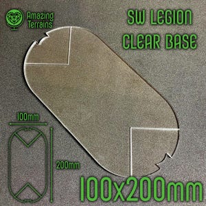 Legion Clear Acrylic Bases - Oval 100x200 mm