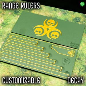 Decay Style Range Rulers: Customizable Tabletop Gaming Accessory