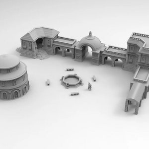 Legion Terrain - City Plaza for Sci-Fi Tabletop Games – Durable, Detailed & Compatible with Many Games