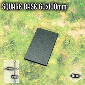 Square Base 60x100mm | Magnet Ready, High Quality 3D Printed Tabletop Base for Miniatures, Compatible with OW & Other Manufacturers