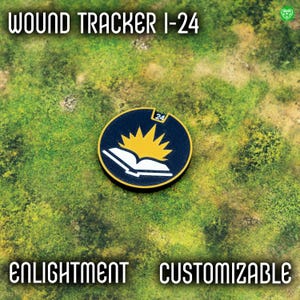 Wound Tracker for Tabletop Games – 24 Wounds with Customizable Colors, Enlightment Style Gaming Accessory
