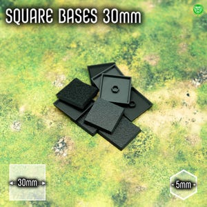Square Base 30mm | Magnet Ready, High Quality 3D Printed Tabletop Base for Miniatures, Compatible with OW & Other Manufacturers