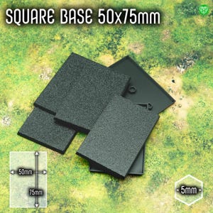 Square Base 50x75mm | Magnet Ready, High Quality 3D Printed Tabletop Base for Miniatures, Compatible with OW & Other Manufacturers