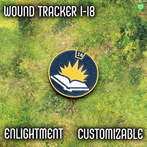 Wound Tracker for Tabletop Games – 18 Wounds with Customizable Colors, Enlightment Style Gaming Accessory