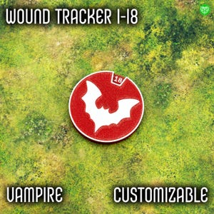 Wound Tracker for Tabletop Games – 18 Wounds with Customizable Colors, Vampire Style Gaming Accessory