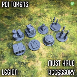 Accessori da tavolo - Segnalini POI Legion stampati in 3D - Segnalini obiettivo perfetti per il gioco da tavolo Legion