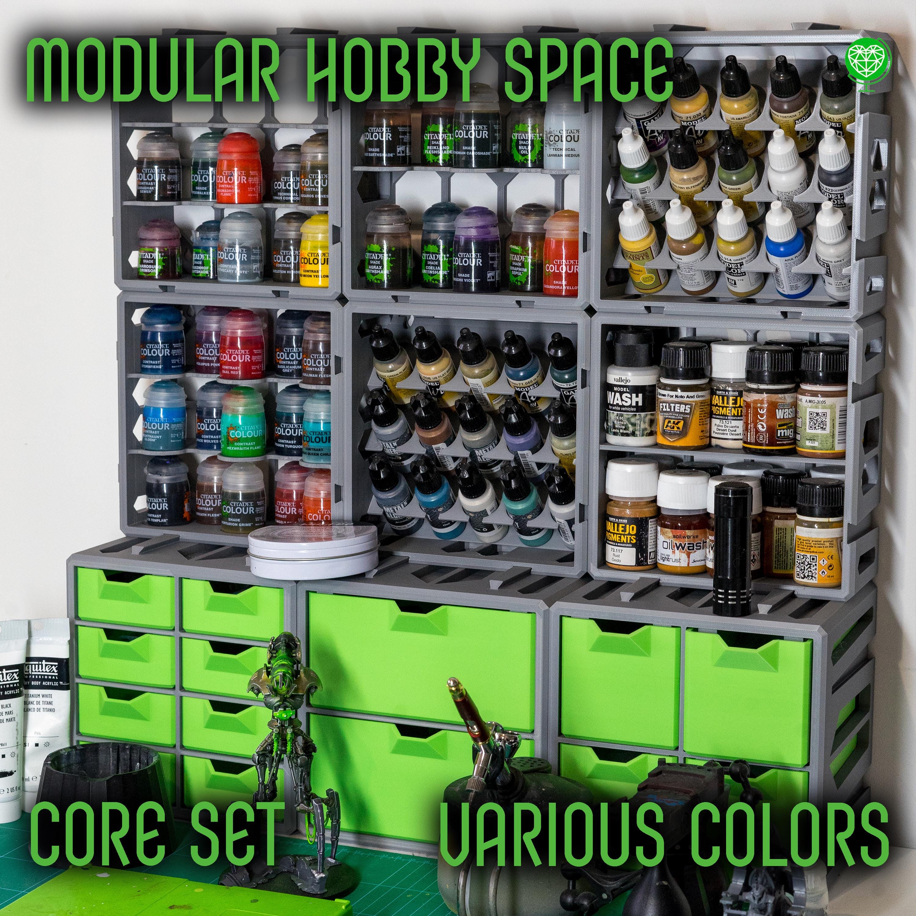 Modular Paint Organizer: Hobby Zone Craft Storage with Drawers