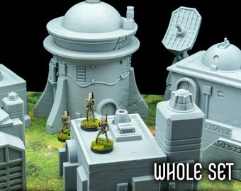 Set di terreni desertici fantascientifici: edifici da tavolo modulari per Legion