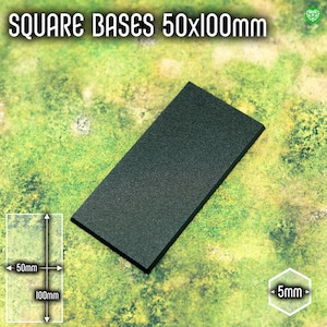 Square Base 50x100mm | Magnet Ready, High Quality 3D Printed Tabletop Base for Miniatures, Compatible with OW & Other Manufacturers