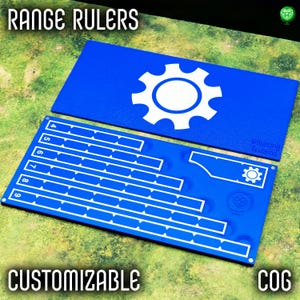 Cog Style Range Ruler Set: Customizable Tabletop Gaming Accessory