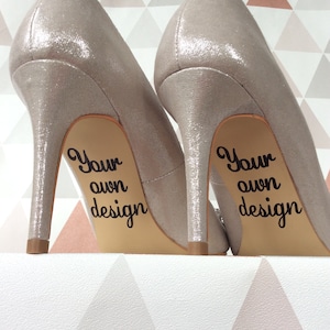 Maßgeschneiderte Hochzeit Tag Schuh Aufkleber Vinyl Aufkleber Brautjungfer Blau Geschenk Dekoration Personalisiert Ihr eigenes Design