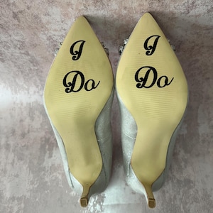 I do Brautparty Hochzeitstag Schuh-Aufkleber Vinyl-Aufkleber Prinzessin Blau Geschenk-Dekoration Personalisierte maßgeschneiderte Bräutigam Große etwas Blaue Gelübde