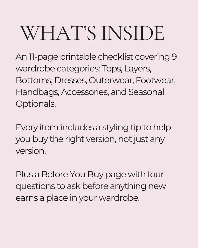 Cover All Checklist.pdf Capsule Wardrobe Printable | Wardrobe Checklist Digital Download ...