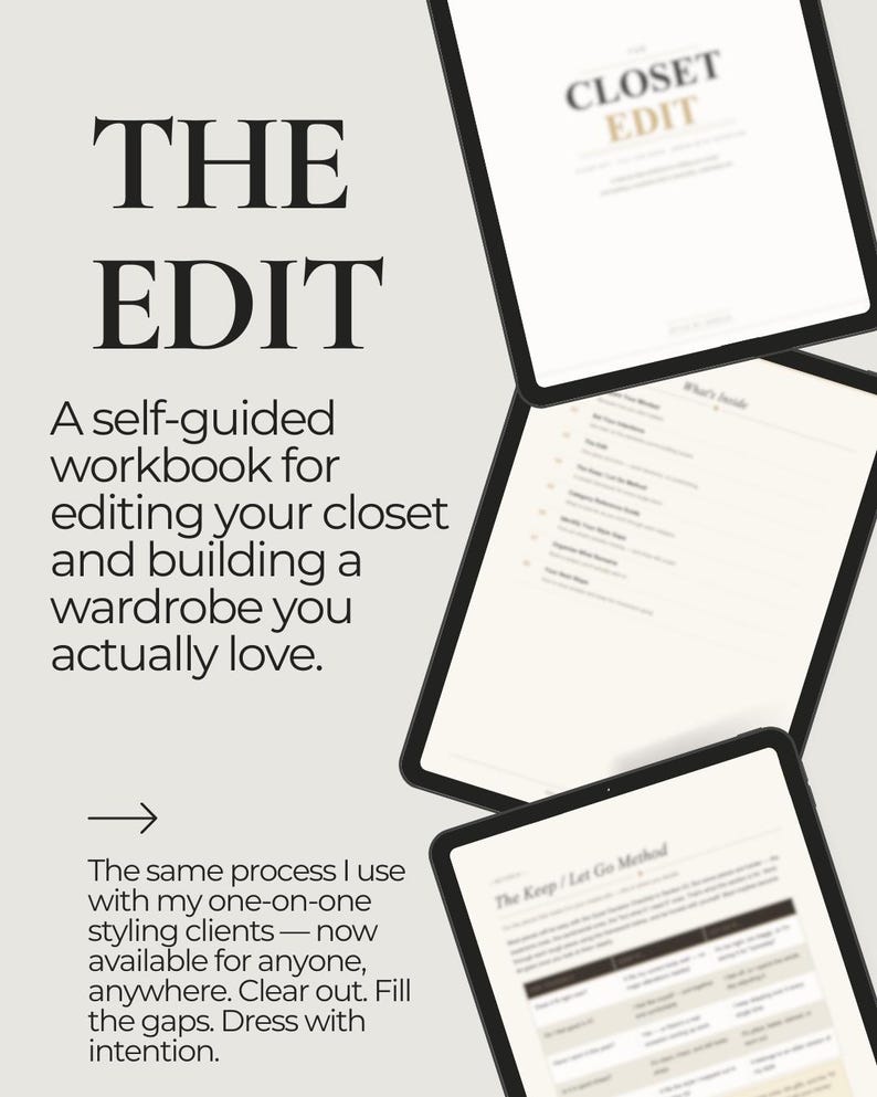 Closet Edit Workbook | Wardrobe Declutter Guide | Capsule Wardrobe (PDF ...