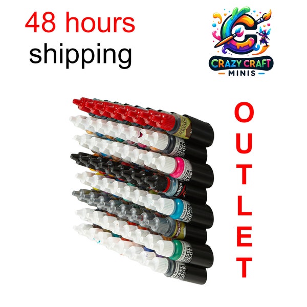 OUTLET - Support de peinture - 26 mm est un support de rangement pour pots/bouteilles de peinture avec 64 fentes rondes | Imprimé en 3D | produit physique | filament